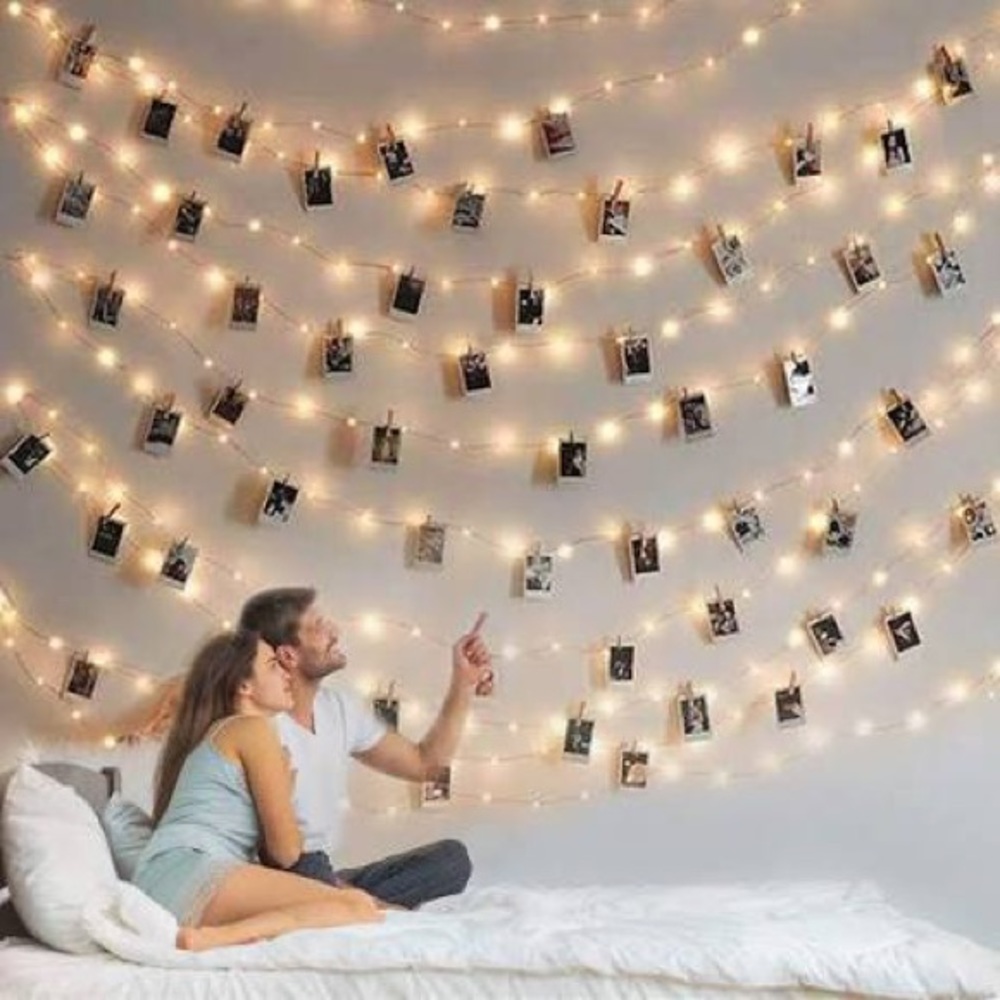 Home Core Gold Wire LED Gold Glittery Photo Clip Fairy Lights. - Picture 13 of 16